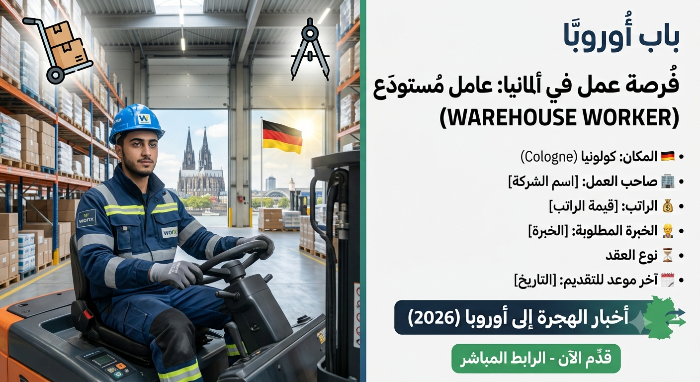 فرصة عمل مميزة: مطلوب عامل مستودع (Warehouse Worker) في كولونيا، ألمانيا